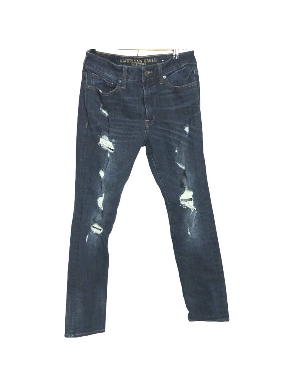 American Eagle Outfitters Mens Blue Denim Distressed Jeans Size 30